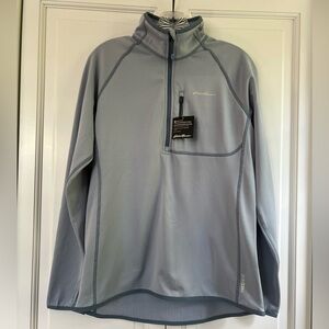 NWT Eddie Bauer Women's Blue Fleece Quarter Zip Size Medium Blue Accents